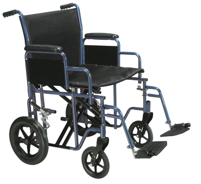 Transport Wheelchair Bariatric 20  Wide  Blue (Wheelchair - Transport) - Img 1