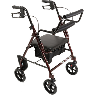 Combination Red Rollator & Transport Wheelchair