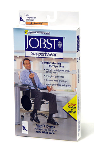 Jobst For Men 8-15  Medium Over-The-Calf Dress Sock Black (Jobst Mens 8-15 Dress Sock) - Img 1