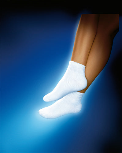 Sensifoot Mini Crew Socks White Medium (Jobst Mens 8-15 Athletic Sock) - Img 1