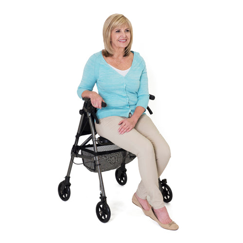 EZ Fold-N-Go Rollator - Black Walnut    (each) (Rollators) - Img 4