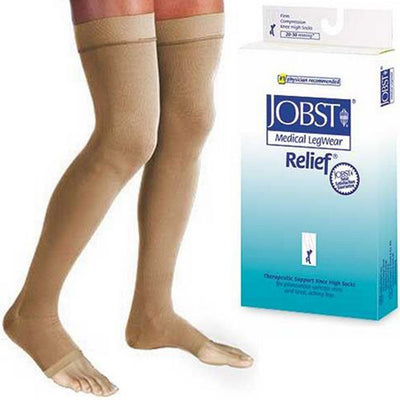 Jobst Relief 20-30 Thigh-Hi Dot OT Beige Med Silicone Band (Jobst Relief 20-30 Thigh-Hi) - Img 1