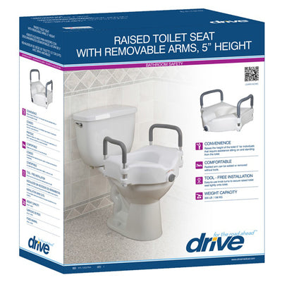 Raised Toilet Seat w/ Lock & Padded Removable Arms Retail (Raised Toilet Seat) - Img 2