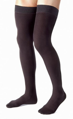 Jobst for Men 15-20 Thigh High Black Small Ribbed Style (Jobst for Men 15 - 20 Thigh Hi) - Img 1