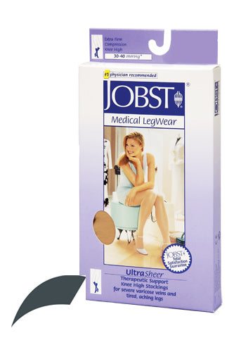 Jobst Ultrasheer 30-40mmHg Knee Hi Large (pr) Antracite (Jobst Ultrasheer 30-40 Knee Hi) - Img 1