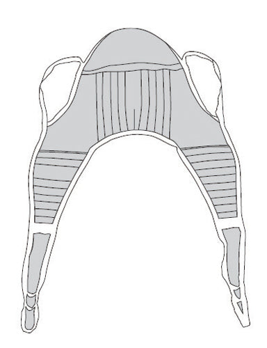 U-Sling Padded Polyester Large  38 x69  w/Head Support (Patient Lifters, Slings, Parts) - Img 1