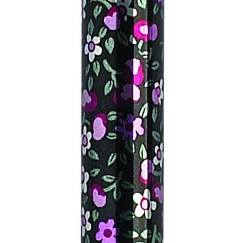 Folding Cane Pistol Grip  Adj. Black Floral  33  - 37 (Canes - Folding) - Img 2