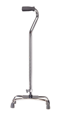 Quad Cane-Large Base Silver w/Vinyl Grip (Canes - Quad) - Img 1