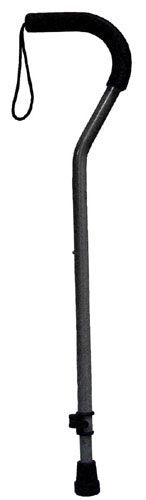 Cane  w/ Tab-Loc Silencer Offset Handle  Black (Canes - Aluminum) - Img 1