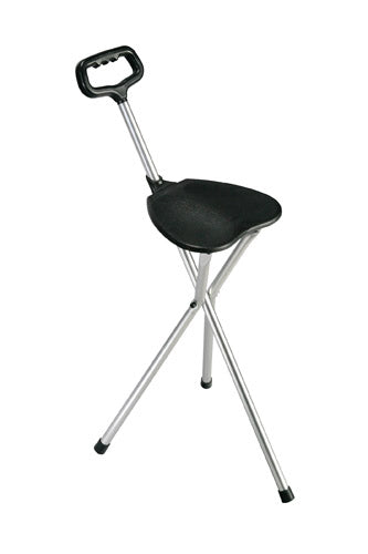 Cane Seat w/Plastic Grip Chrome  Non-Adj Folding