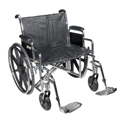 Wheelchair Std Dual-Axle 24  w/Rem Full Arms & Elev Legrest (Canes - Folding) - Img 1