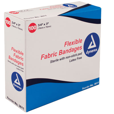 Flexible Fabric Bandages 3/4 x3  Sterile Bx/100 (Generic Gauze Sponge&Bandages) - Img 1