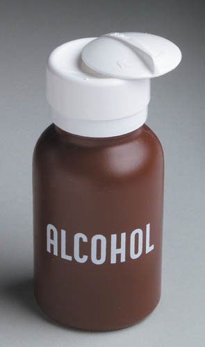 Liquid Push Down Alcohol Dispenser- Labeled (Sundry Jars & Dispensers) - Img 1