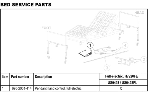 Pendant for Full Electric Bed (Patriot--