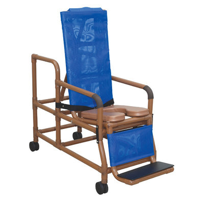 Shower Chair  Reclining  Tilt-N-Space  Wood Tone w/Pail (Commodes/Shower Chairs) - Img 1