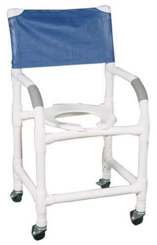 Shower Chair PVC w/Soft Seat Sldng Ftrst & Double Drop Arms (Commodes/Shower Chairs) - Img 1