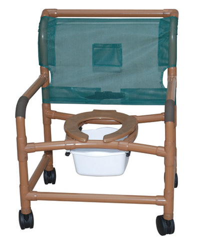 Shower Chair  X-Wide  PVC Deluxe  Wood-Tone (Bedside Commodes) - Img 1