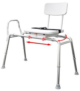 Snap-N-Save Sliding Transfer Bench Swivel Seat/Back (Transfer Benches) - Img 1