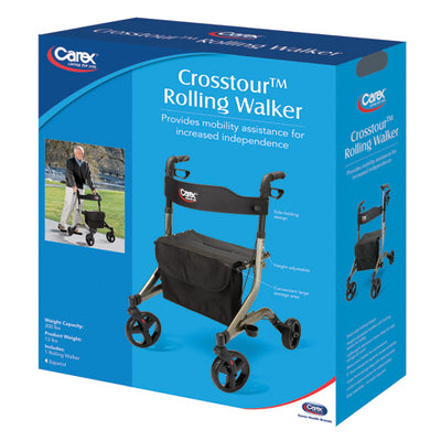 Crosstour Rolling Walker Rollator by Carex (Standard 4-Wheel Rollators) - Img 3