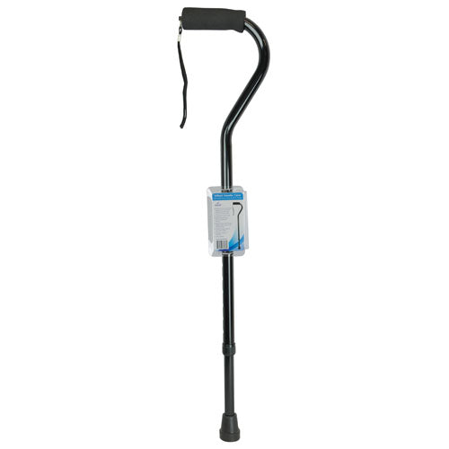 Cane  Soft Foam Offset Handle  Blue Jay  Black with Strap (Canes - Aluminum) - Img 1