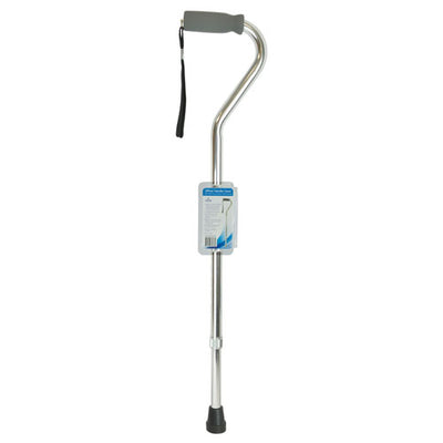 Cane  Soft Foam Offset Handle  Blue Jay  Silver with Strap (Canes - Aluminum) - Img 1