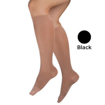 Ladies' Sheer Mild Support  XL 15-20mmHg  Knee Hi  CT  Black (Ladies' 8-15 Knee Highs) - Img 1