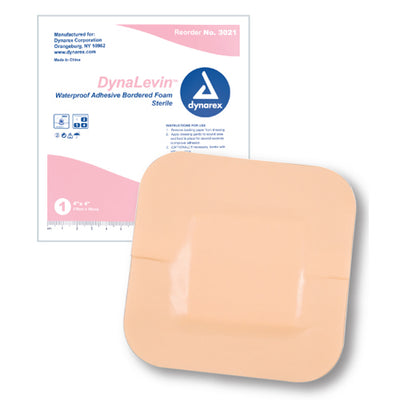 DynaLevin Bordered Foam 4 x4  Waterproof Adh Dressing Bx/10 (Advanced Wound Care Dressings) - Img 1