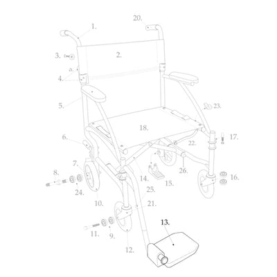 Footrest for DFL19BL  Blue Pair (Wheelchair - Accessories/Parts) - Img 1