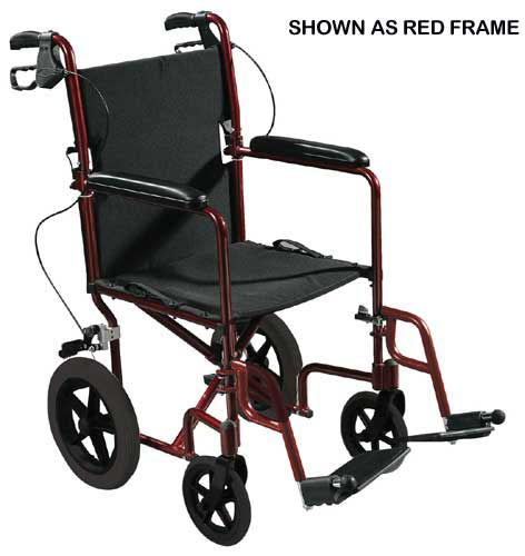 Expedition Aluminum Transport Chair w/Loop Locks  19  Blue (Wheelchair - Transport) - Img 1