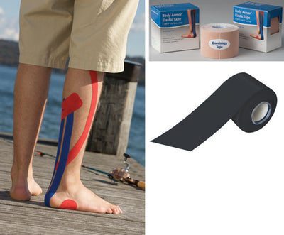 Kinesiology Tape  2  x 16.5' Black (Athletic Sports Tape/Kinesio) - Img 1