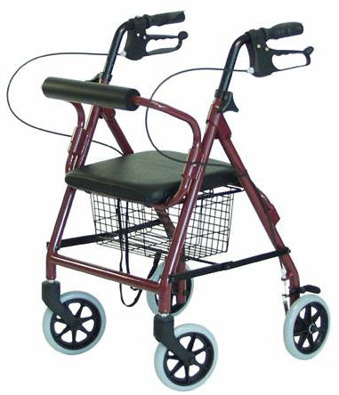 Bariatric 4-Whl Rollator Hemi Burgundy  Imperial 450# Wt Cap (Standard 4-Wheel Rollators) - Img 1