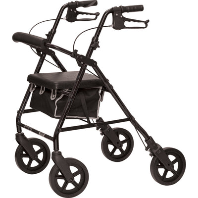 Deluxe Aluminum Rollator  Black  8  Wheels (Rollators) - Img 1