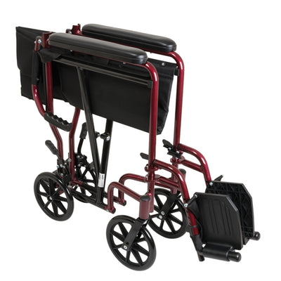 ProBasics Burgundy Aluminum Transport Chair with Footrests (Wheelchair - Transport) - Img 3