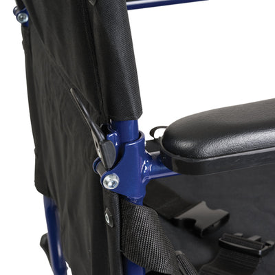 Aluminum Transport Chair w/ Footrests  Blue (Wheelchair - Transport) - Img 5