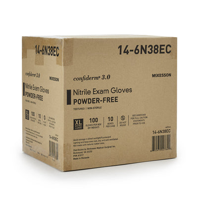McKesson Confiderm® 3.0 Nitrile Exam Glove, Extra Large, Blue, 1 Box of 100 () - Img 8