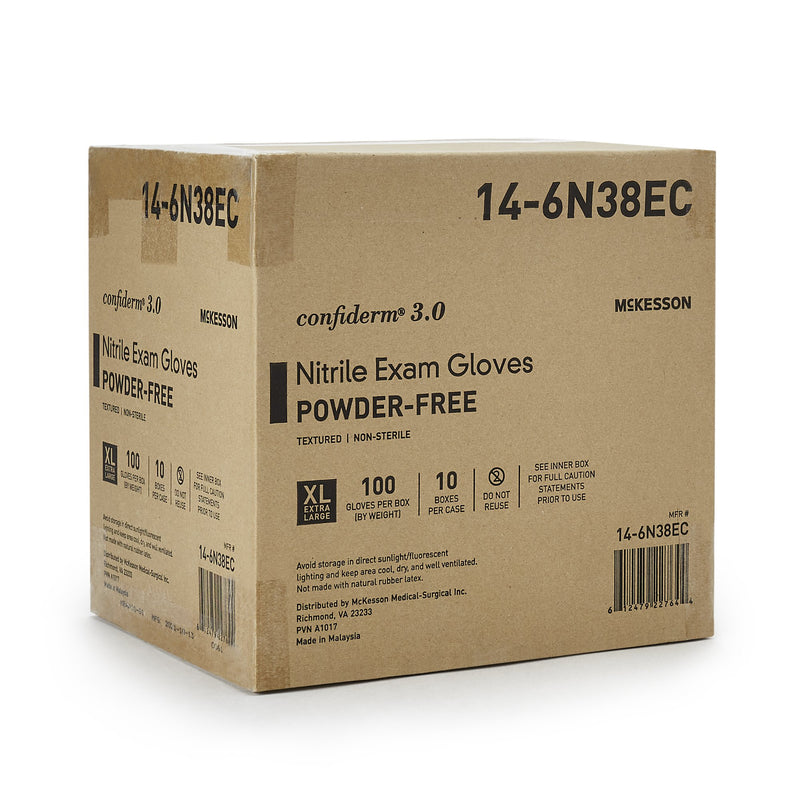 McKesson Confiderm® 3.0 Nitrile Exam Glove, Extra Large, Blue, 1 Box of 100 () - Img 8