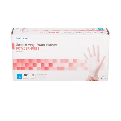 McKesson Stretch Vinyl Exam Glove, Large, Ivory, 1 Box of 100 () - Img 2
