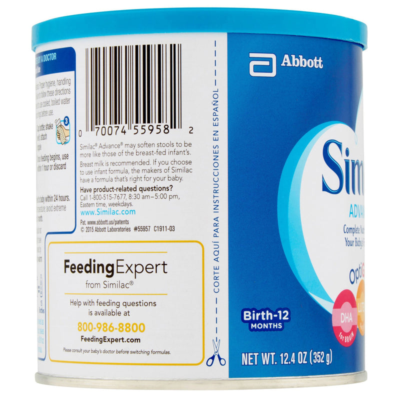 Similac® Advance® 20 Infant Formula, Powder, 12.4-oz Can, 1 Case of 6 () - Img 3