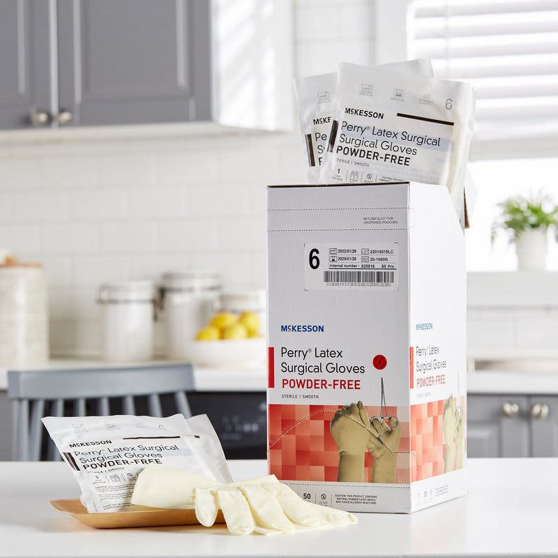 McKesson Perry® Performance Plus Surgical Glove, Size 6, Cream, 1 Box of 50 () - Img 7