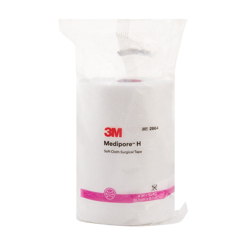 3M™ Medipore™ H Cloth Medical Tape, 4 Inch x 10 Yard, White, 1 Case of 12 (General Wound Care) - Img 1