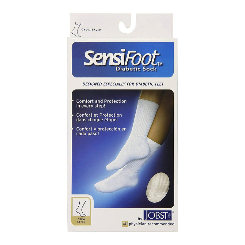 JOBST SensiFoot Contoured Diabetic Sock, Large, Crew, Closed Toe, 1 Pair (Compression Garments) - Img 1