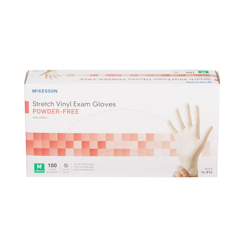 McKesson Stretch Vinyl Exam Glove, Medium, Ivory, 1 Box of 100 () - Img 2