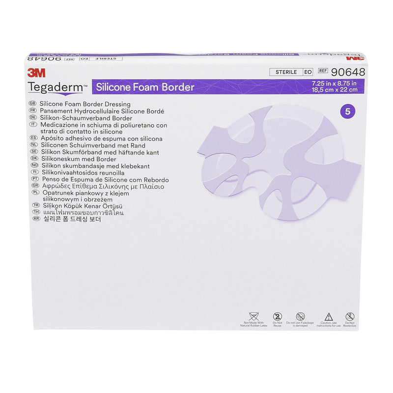 3M™ Tegaderm™ Silicone Foam Dressing, 7-1/4 x 8-3/4 Inch, 1 Box of 5 (Advanced Wound Care) - Img 2