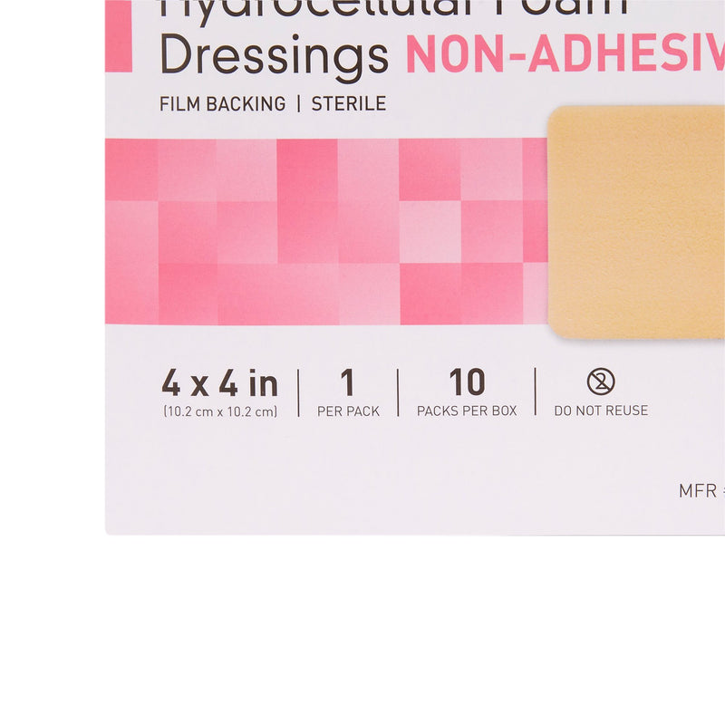 McKesson Nonadhesive without Border Foam Dressing, 4 x 4 Inch, 1 Box of 10 (Advanced Wound Care) - Img 5