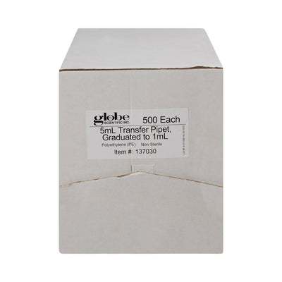 Globe Scientific Transfer Pipette, 5 mL, 1 Box of 500 (Laboratory Glassware and Plasticware) - Img 2