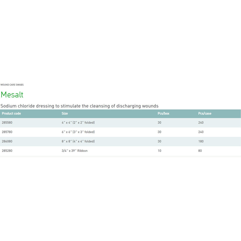 Mesalt® Sodium Chloride Impregnated Dressing, 4 x 4 Inch / 2 x 2 Inch Folded, 1 Each (Advanced Wound Care) - Img 4
