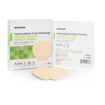 McKesson Silicone Gel Adhesive without Border Silicone Foam Dressing, 7 x 7 Inch Sacral, 1 Box of 10 (Advanced Wound Care) - Img 6
