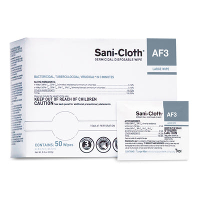 Sani-Cloth® AF3 Surface Disinfectant Cleaner Wipe, Large Individual Packet, 1 Case of 500 (Cleaners and Disinfectants) - Img 1