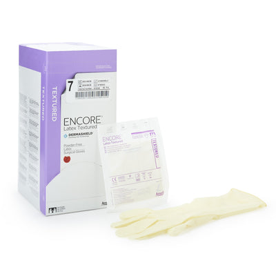 Encore® Latex Textured Surgical Glove, Size 7, Ivory, 1 Pair () - Img 1