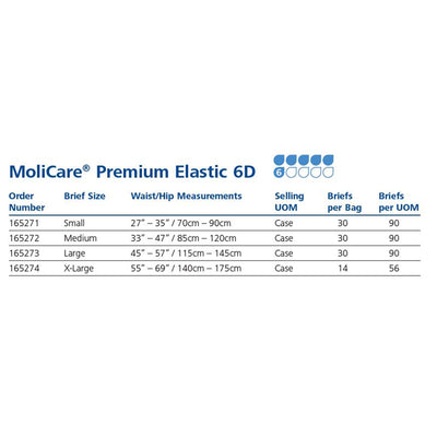 MoliCare® Premium Elastic Incontinence Brief, 6D, X-Large, 1 Case of 56 () - Img 3